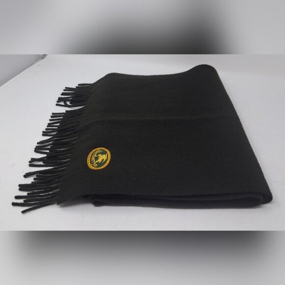 Burberry Men's Scarf Green Logo Knight Vintage Y2K 90s Lambswool England 12"x68" - Picture 8 of 15